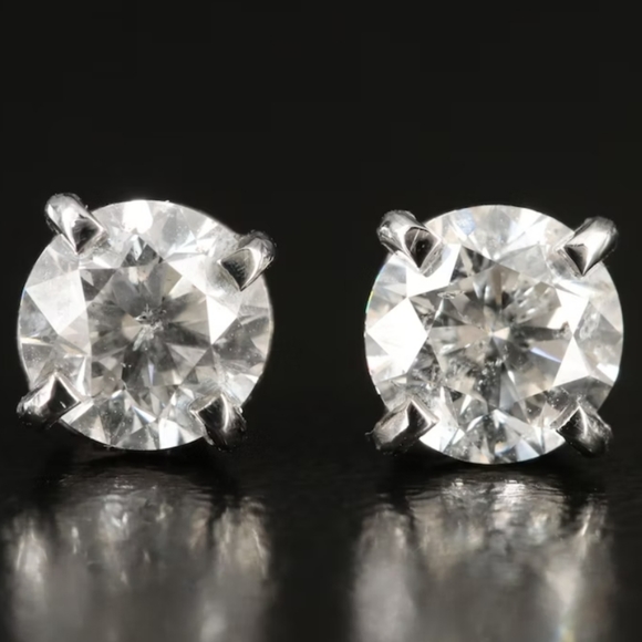 Jewelry - Platinum 1.54 CTW Diamond Stud Earrings with Online GIA Dossier and GIA eReport